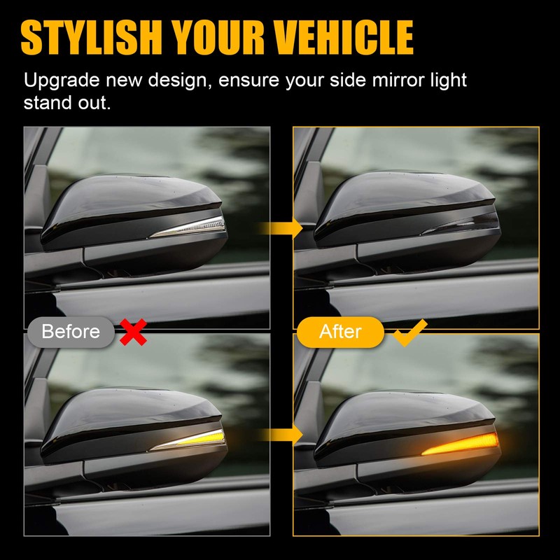 SUPAREE LED Side Mirror Turn Signal Lights, Sequential Dynamic Indicator