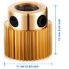 MMOBIEL MMOBIEL 40 Teeth Brass Extruder Drive Gear Wheel Compatible