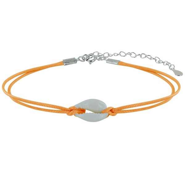 LES POULETTES BIJOUX - Bracelet Link Cowrie Shell - Orange