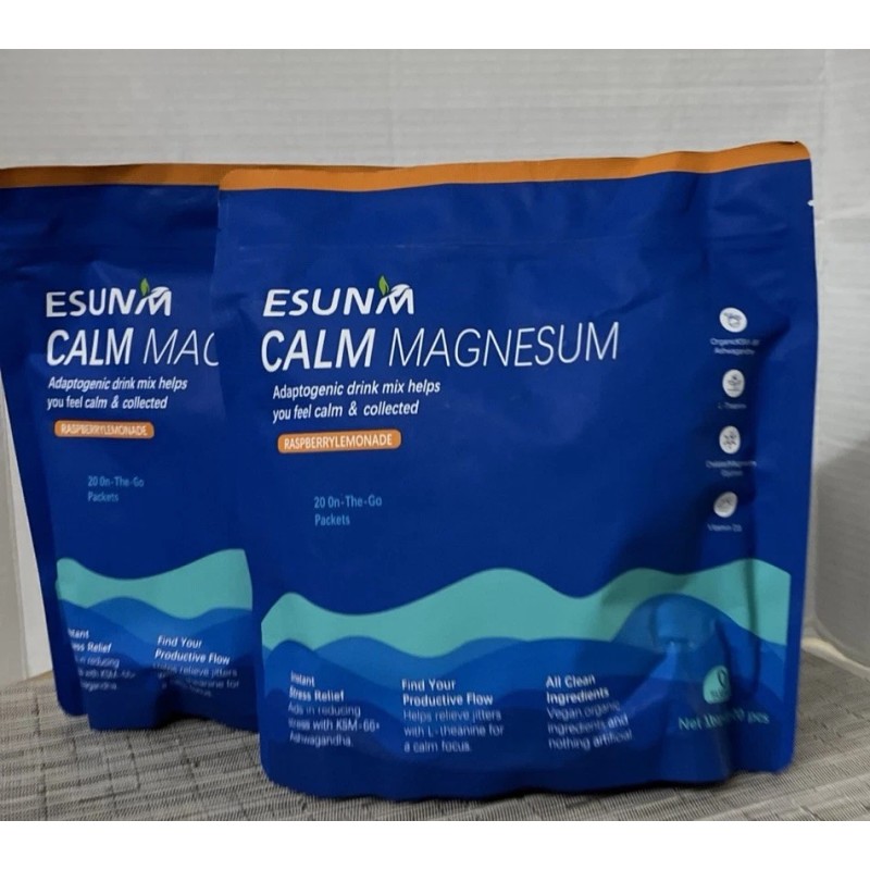 ESUNM 2x ESUNM CALM Magnesium Calming Drink Mix Raspberry Lemonade
