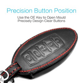 MECHCOS Compatible with Nissan Altima Maxima Murano Pathfinder Armada Rogue Titan Sentra Versa Infiniti JX35 Q50 Q60 QX60 QX50 QX80 Leather Key Fob Cover Case Keychain Holder Protector