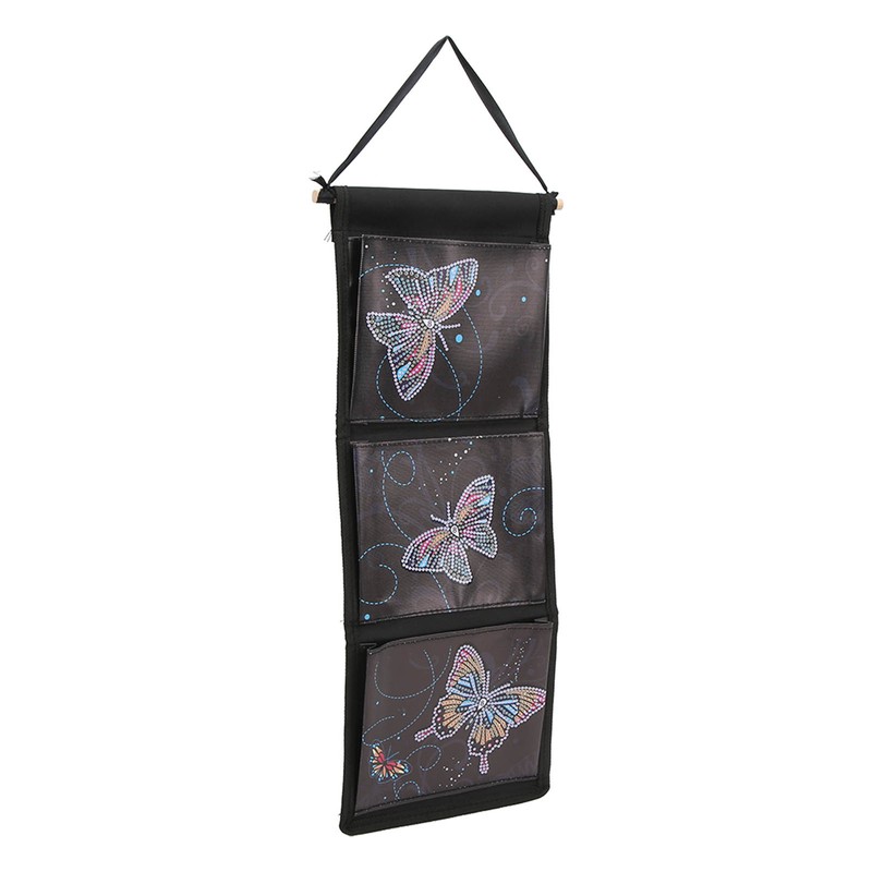 Wall Hanging Storage Bag DIY Diamond Printed Butterflies Storage Bag