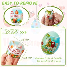 Chivao 36 Pieces Easter Eggs Wrappers Heat Shrink Wrappers Sleeve Decor Easter Egg Stickers Wrappers Decorations for Easter Favor Present(Cute Style)