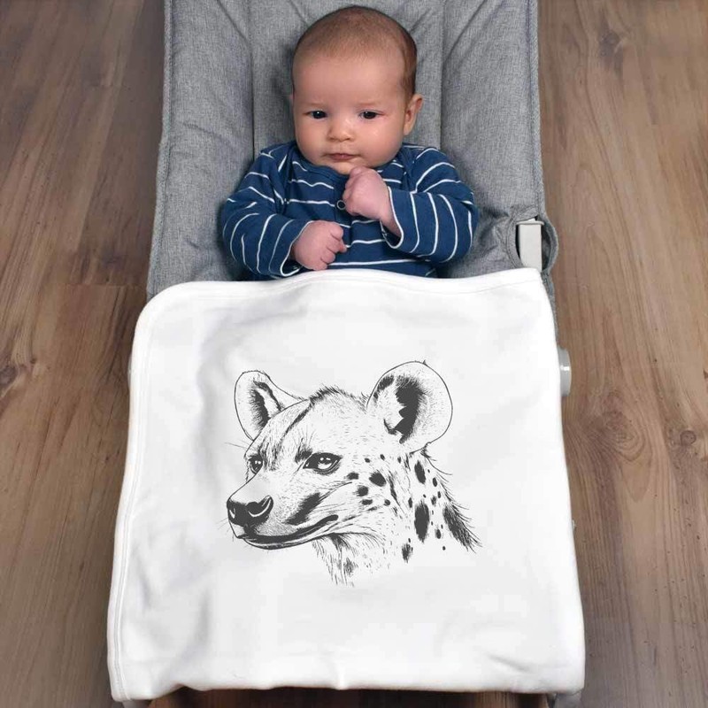 Azeeda 'Hyena Side View' Cotton Baby Blanket/Shawl (BY00039888)