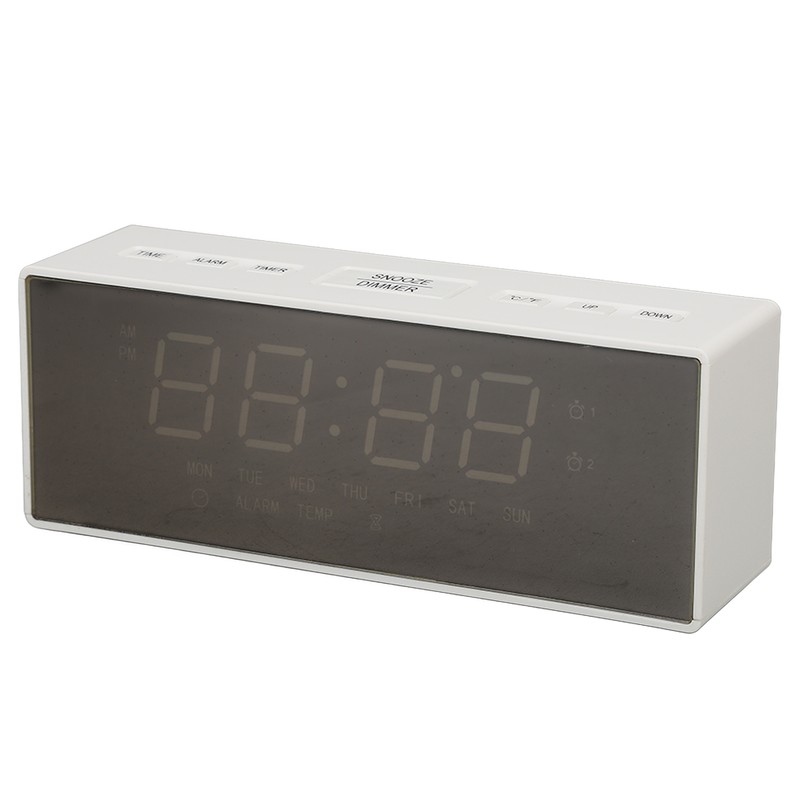 Digital Mirror Alarm Clock Multifunctional LED Mirror Electronic Clocks for