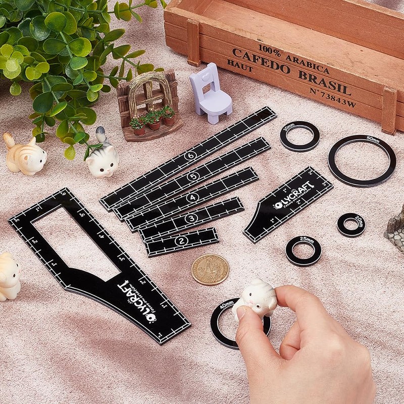 OLYCRAFT 12pcs/1 Set Objective Point Markers Acrylic Ruler Objective Makers