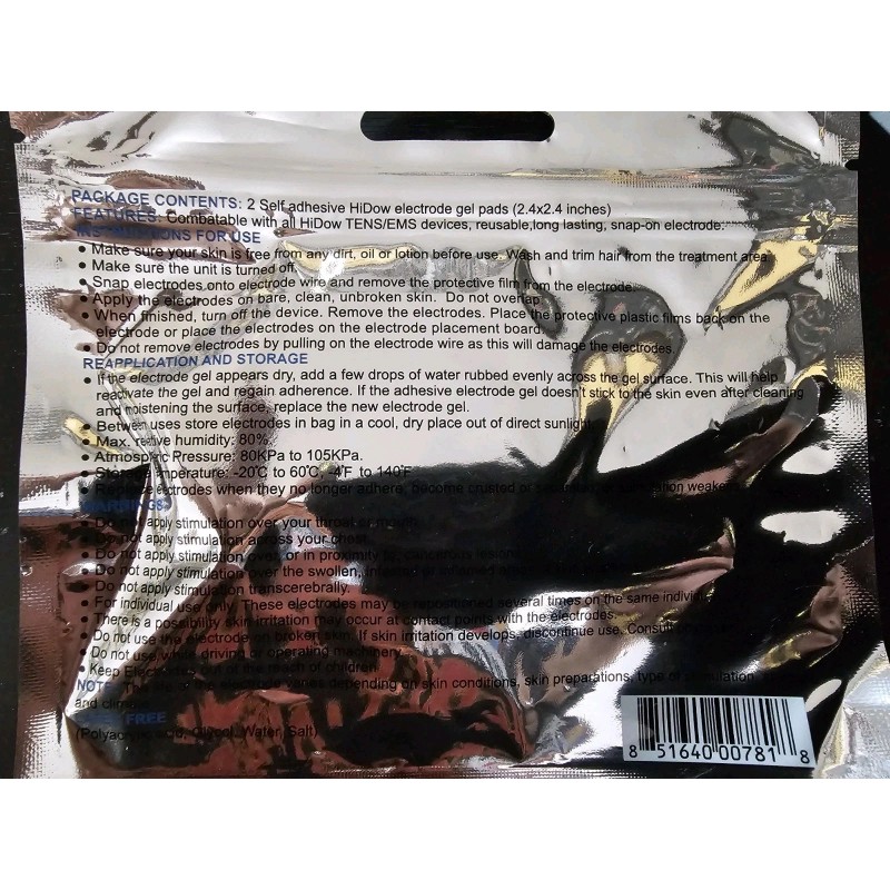 HiDow 1 Pack Of 2 HiDow, Adhesive Replacements Size Large,