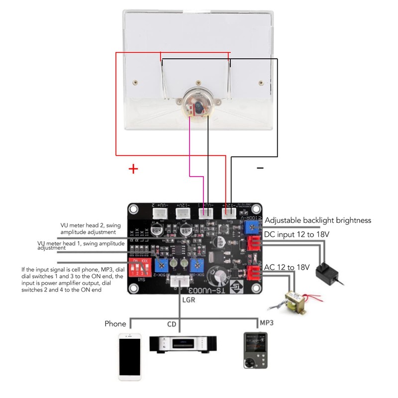 VU meter, easy to connect DIY VU meter driver board