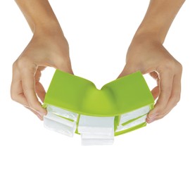 ZOKU Jumbo Ice Cube Trays, Set of 2, Stackable Silicone Trays with Flavor-Guard Lids, Easy-Release, BPA and Phthalate-Free Green