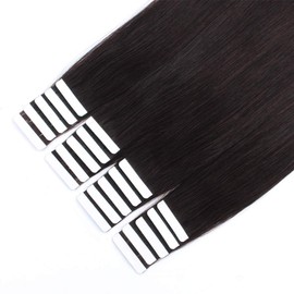 Sixstarhair Dark Brown Remy Tape In Hair Extensions Premium 100 Human Hair With Invisible Tape Attached Semi Permanent Hair Extensions 50g [Color 2 Dark Brown 14inch]