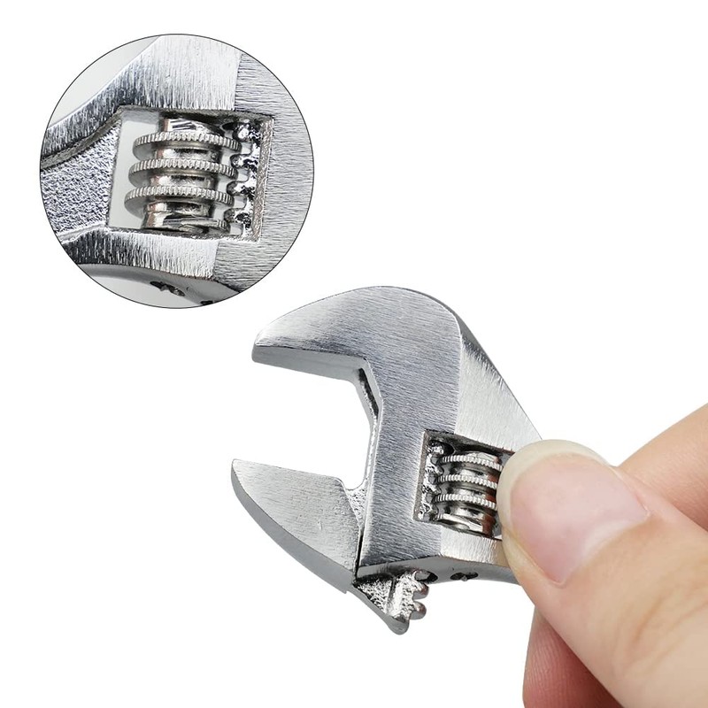 ORUZA 4Inch Mini Adjustable Wrench, Multifuction Spanner, Small Wrench Repair