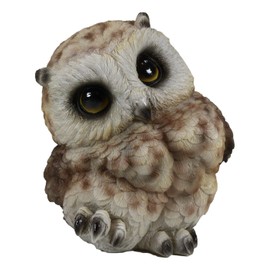 Ebros Brown Great Horned Baby Owl Wobbly Tiptoeing Figurine 5" Tall Whimsical Tropical Forest Nocturnal Taxidermy Owls Figurine