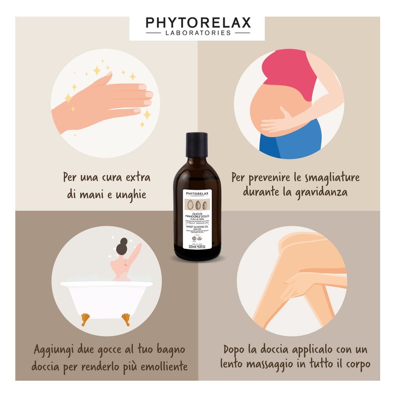 Phytorelax Laboratories Vegan Almond - 100% Pure Sweet Almond Oil