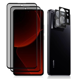MiKoyi 2+2 Pack for Xiaomi 13T/13T Pro Privacy Screen Protector, Privacy Tempered Glass Screen Protector+Camera Lens Protector Anti-Spy 9H Hardness Anti-Scratch Bubble Free for Xiaomi 13T Pro/13T