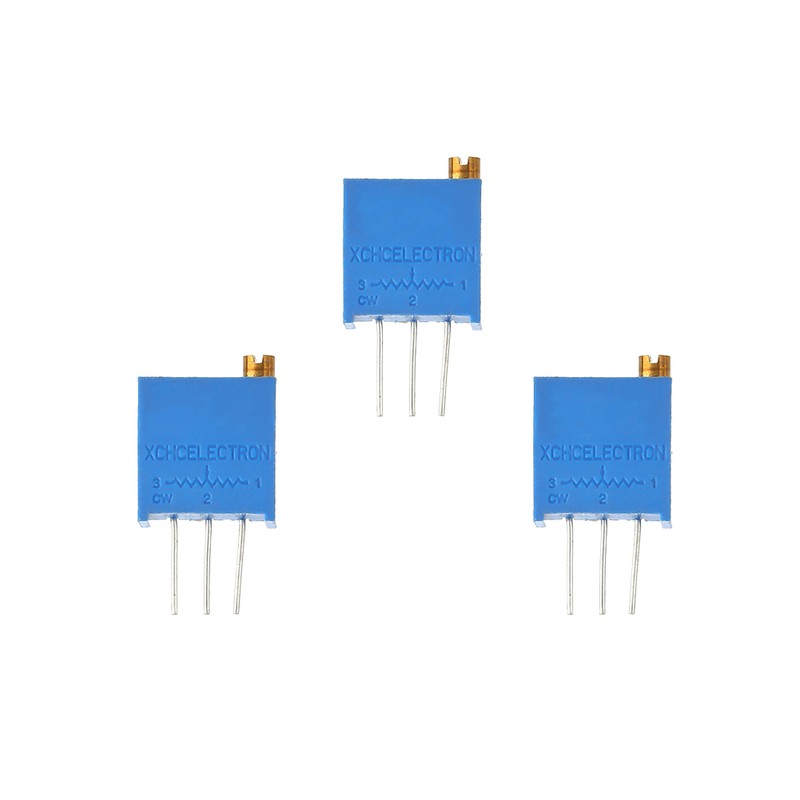 50pcs 3296W 100/200/500/1k/2k/5k/10k/20k/100k/500k Ohm Adjustable Trimmer Resistor