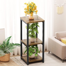 YIZAIJIA Plant Stand Indoor Corner Tall 3 Tier Metal Modern Flower Storage Plant Shelf Holder for Living Room Balcony Garden,Black (3 Tier-Black)