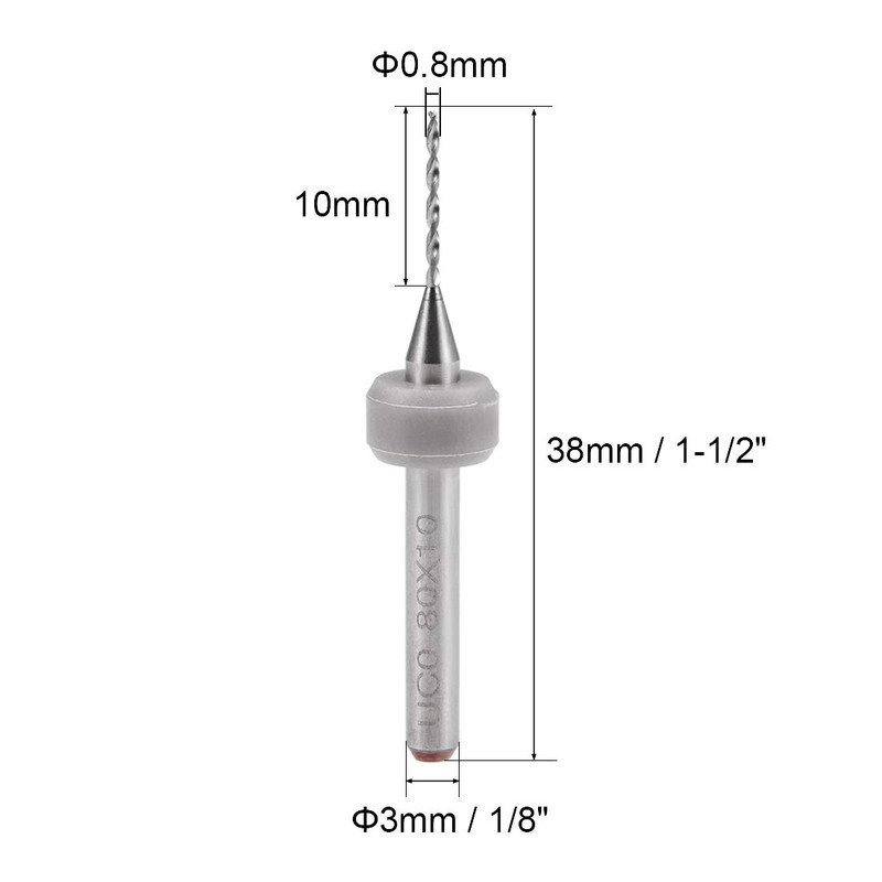 sourcing map PCB Drill Bits 0.8mm Tungsten Carbide Rotary Tool