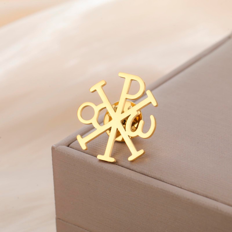 Amaxer Chi Rho Alpha Omega Symbol Religious Brooches Pin Backpack