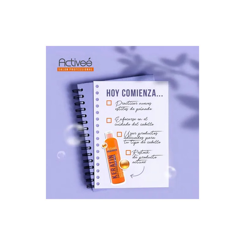 Shampoo Activee Professional Keratin Tecnologia para cuidado Intensivo de Cabello