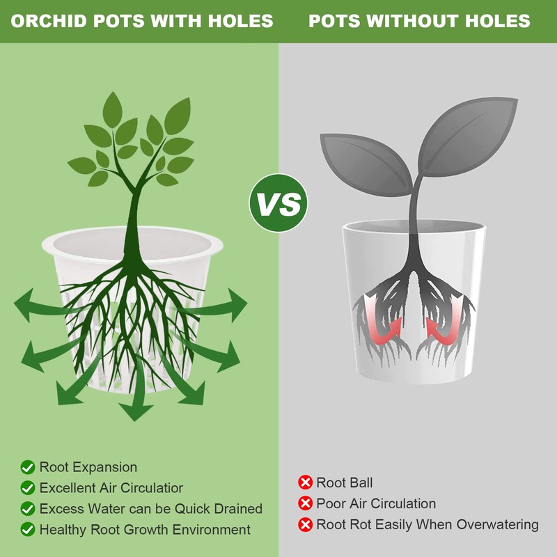 Orchid Pots for Repotting,10 Pack 3 Inch Net Cup Pots