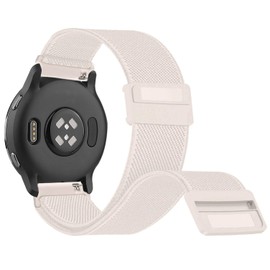 Abanen 18mm Elastic Watch Band with Magnetic Closure for Garmin Venu 2S / Vivoactive 4S / Vivomove 3S/ Venu 3S, Loop Soft Nylon Lightweight Stretchy Wristband Strap for Forerunner 255s (Starlight)