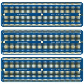 ElectroCookie Solderable Breadboard Large PCB Board for Electronics Projects Compatible for DIY Arduino Soldering Projects, Gold-Plated (3 Pack, Blue)
