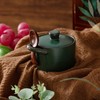 Honeydak Speckled Ceramic Salt Cellar with Lid and Wooden Spoon,