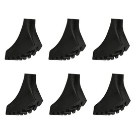 Ruzzut Black Rubber Horseshoe Diamond Trekking Pole Tips, Hiking Pole Replacement Tip Protectors for Trekking Poles, Fits Most Standard Hiking Poles - Shock Absorbing, Adds Grip and Traction, 6 PCS