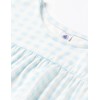 Petit Bateau Girls Pyjacourt, White Marshmallow / Blue Gomme