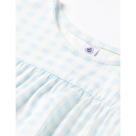 Petit Bateau Girls Pyjacourt, White Marshmallow / Blue Gomme