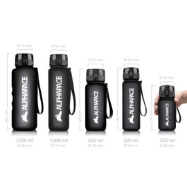 Alphapace leakproof Water Bottle, 1.500 Litre, BPA-Free Water Bottle for Sports, Cycling & Outdoor Activities, with Fruit Infuser.