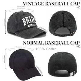 Bride Hat for Bridal Shower Gift, Adjustable Baseball Cap for Wedding Day, Engagement, Bachelorette Party, Honeymoon