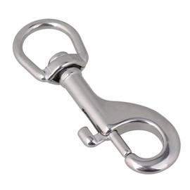 BQLZR 90mm Silver Keychain Strap 304 Stainless Steel Round Swivel Swivel-Eye Bolt Snap Hook