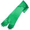 Ambers Very Long Satin Gloves, Emerald Green