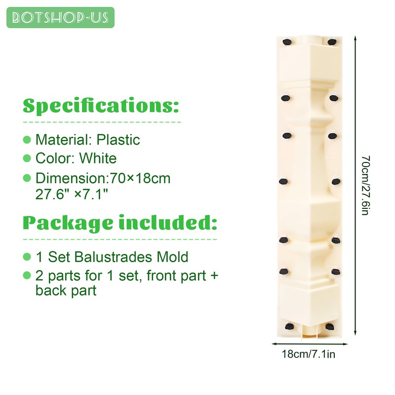 Gdrasuya10 Cement Roman Balustrades Molds 27.6" Concrete Roman Molds Plastic