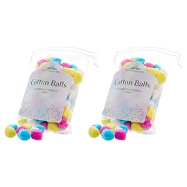 Texco Colored Cotton Ball Cotton Pads, 100, 2 Pieces / 텍스코 컬러 코튼볼 화장솜, 100개, 2개