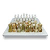 MarbleCultures Marble Chess Set with Storage Case - White and