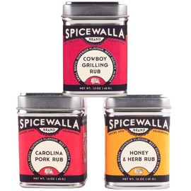 Spicewalla Grill Dry Rub 3 Pack | Carolina Pork, Cowboy Grilling, Honey Herb | for Pork, Steak, Chicken & Vegetables, BBQ Gift Set