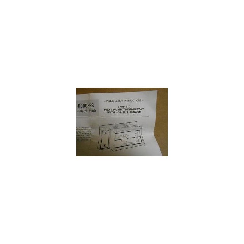 WHITE RODGERS S28-16 1F58-910 HEAT PUMP THERMOSTAT SUBBASE ONLY