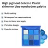 AuraBeen Royal Blue Glitter Eyeshadow Palette - Highly Pigmented, Long-lasting,