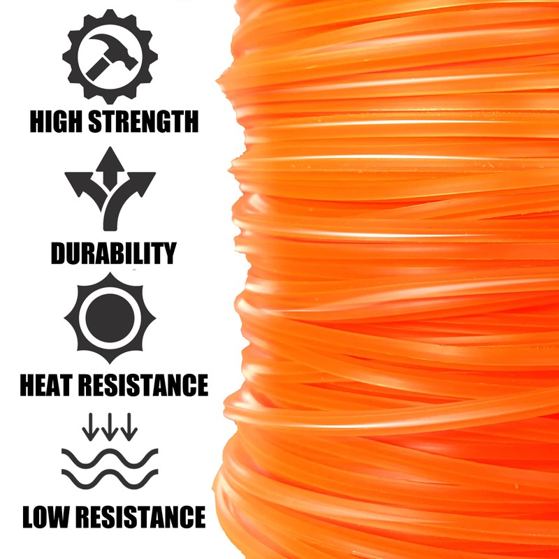 COSY GARDEN TOOLS String Trimmer Line, Commercial Grade Orange Pentagon