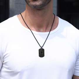 Birthday Gifts Necklaces for Men Boys Dad Son Brother Husband Grandpa Grandson 10th 13th 16th 18th 21st 30th 40th 50th 60th Year Old Birthday American Flag Necklace Christmas Gifts (13th Birthday, Black)