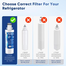 PUREPLUS ADQ747935 NSF 53&42 Certified Replacement for LT1000P LT1000 Kenmore Elite 9980 LT1000PC, MDJ64844601 ADQ74793501, LMXS28626S, LFXS26973S, LT120F Refrigerator Water, 3Pack