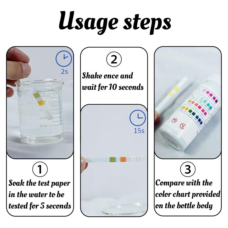 100Pcs Hot Tub 3 In 1 Test Strips, pH Test