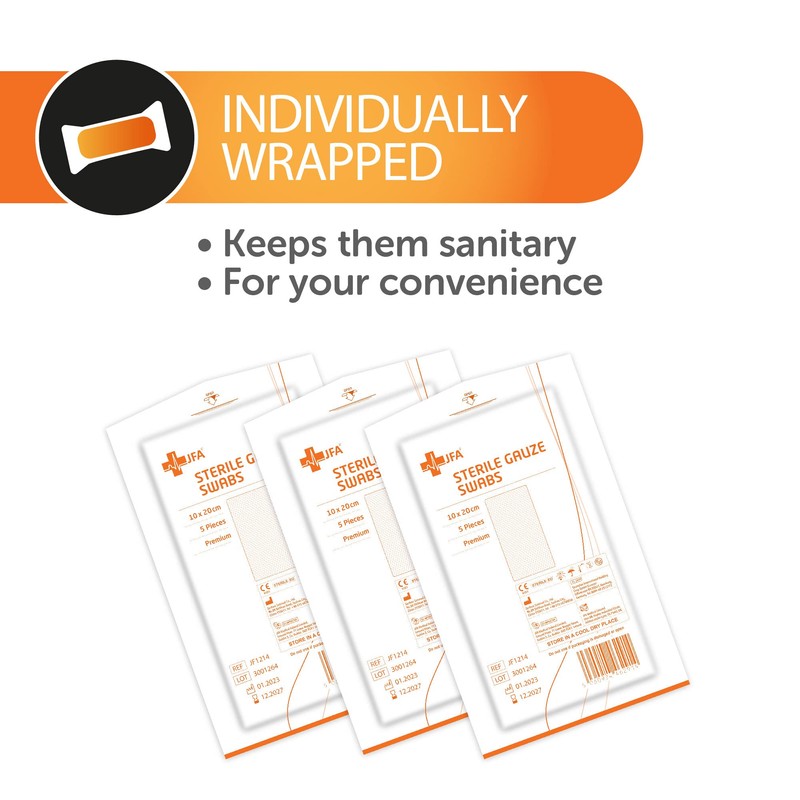Premium Sterile Gauze Swabs 10cm x 20cm - Pack of