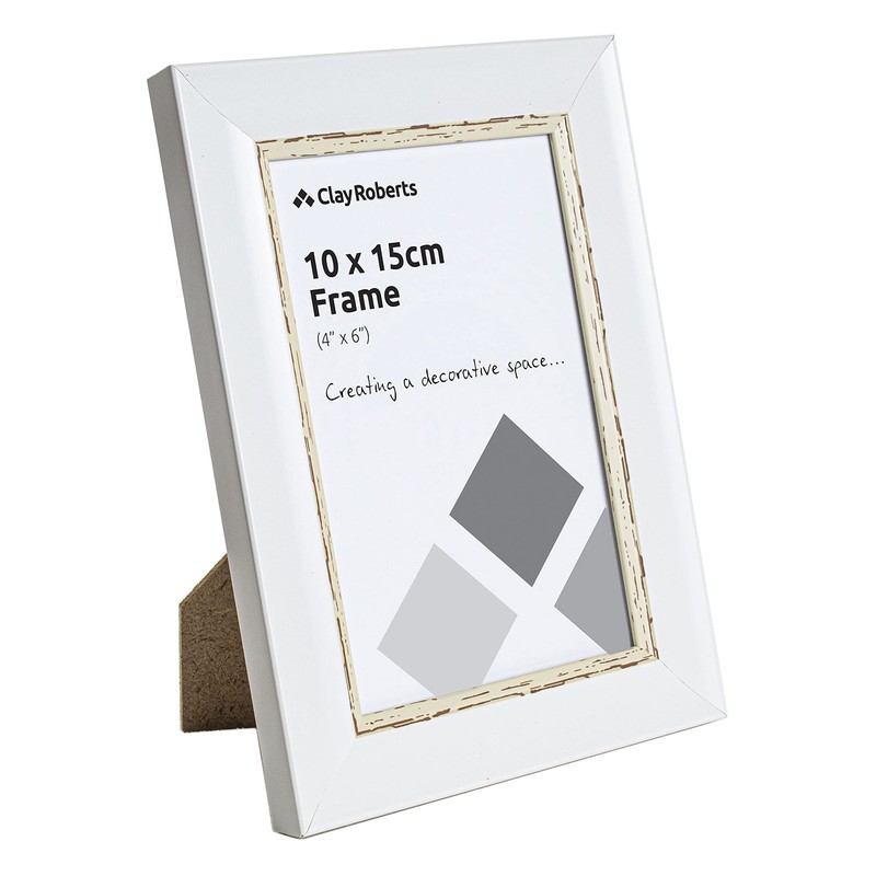 Clay Roberts Photo Picture Frames 6 x 4, White Vintage,