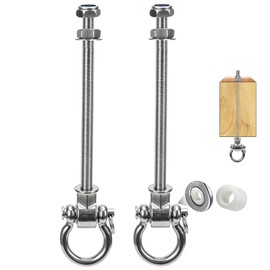 Yyiwhmy Stainless Steel 304 Swing Hangers with Bearings, Set of 2, Heavy Duty Screw Brackets for Hanging Chairs, Swings, Punching Bag, 1500LB Capacity