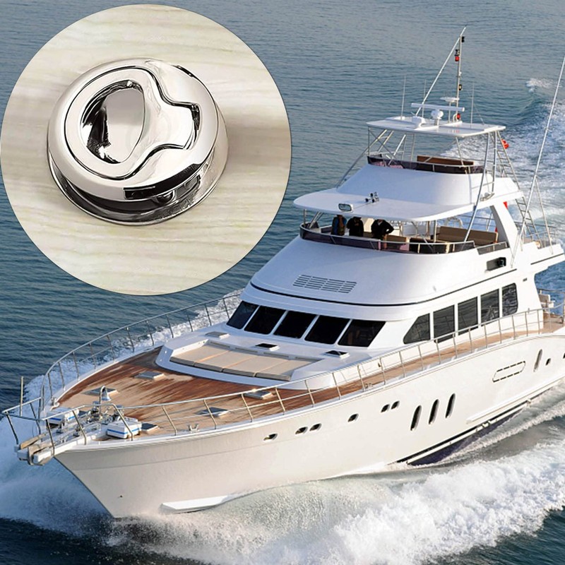 Prmape Stainless Steel Flush Pull Hatch Latch Slam Latch, Boat