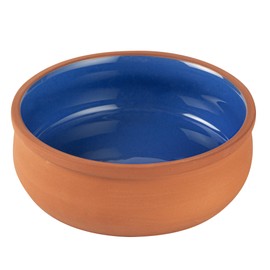 Restaurantware-Terra Tek 17 Ounce Terracotta Cazuelas, 2 Blue Glazed Clay Pots For Cooking - Oven-Ready, Microwavable, Terracotta Serving Pots, Dishwashable, For Cooking And Serving