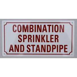 Combination Sprinkler And Standpipe Sign (Aluminium Reflective, White 6X12)